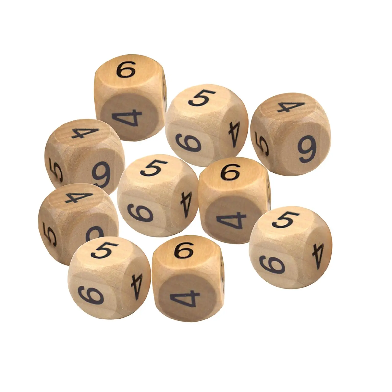 Ręcznie robiony drewniany zestaw wielościennej kości do gier planszowych, edukacyjny, do nauki liczenia.