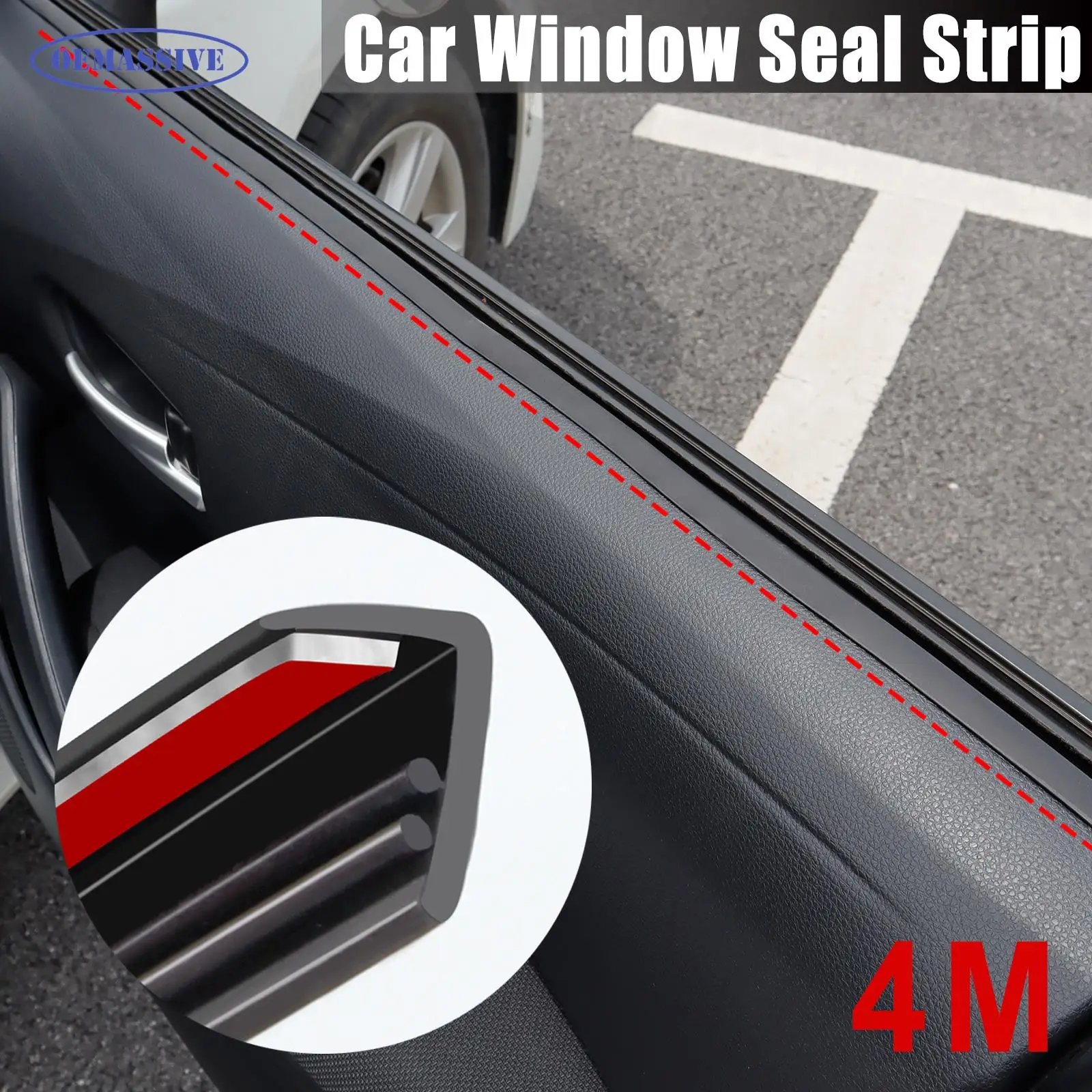 OEMASSIVE Car Window Seal Strip Car Auto Rubber Filler 7 Shape Weatherstrip Noise Insulation Car Accessories Protector Strips