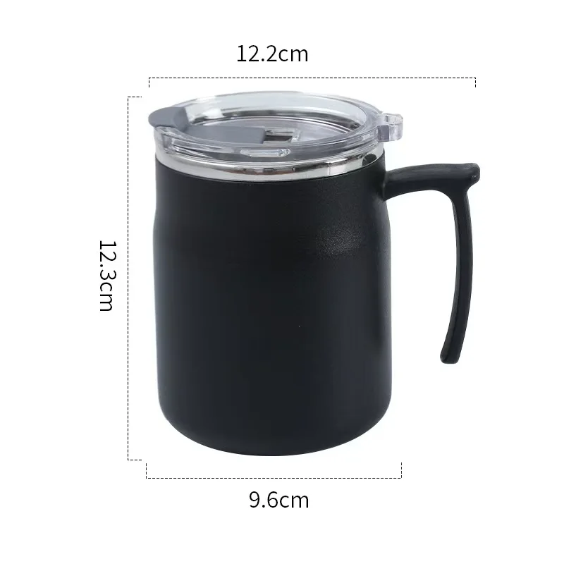 Isolierte Kaffeetasse mit Deckel, Reisebecher mit Griff, 17-Unzen-Edelstahlbecher, geeignet für Camping, Büro, Zuhause