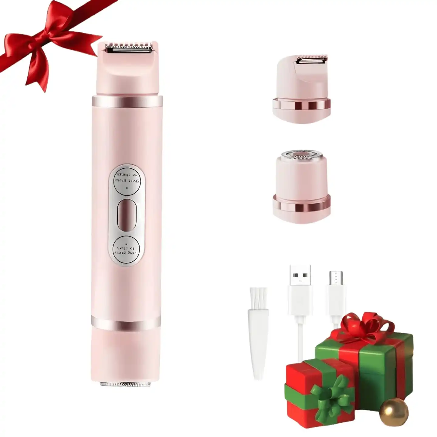 Ladies Dual‑head Electric Shaver, 2‑in‑1 Body Hair Remover, Suitable for Bikini Zone, Arm, Leg and Facial Use