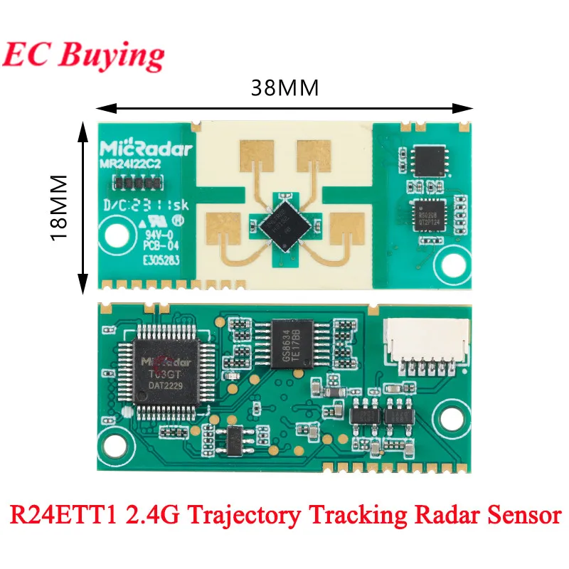 R24ETT1 Trajectory Tracking Radar Sensor 2.4G Millimetre Wave Human Presence Sensing Track Linkage Perception Module