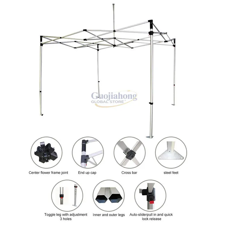 Hergestellt in China, hochwertiges 4 x 4 m großes Pop-up-Messe-Zelt, Pavillon-Überdachungszelt