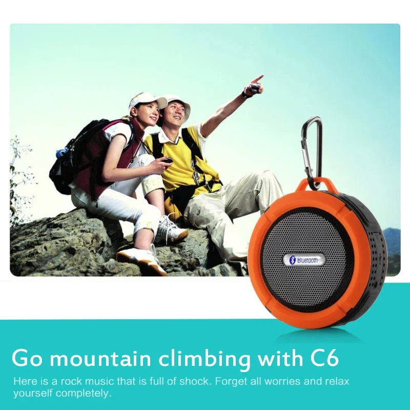 #C6 Bluetooth-compatible Speaker Big Suction Cup Bluetooth Stereo Outdoor Sports Mini Support TF Subwoofer Portable Waterproof