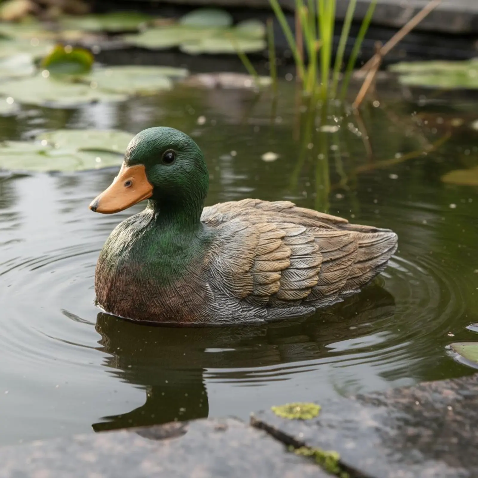 Floating Resin Duck Lifelike Texture Floating Duck for Aquarium