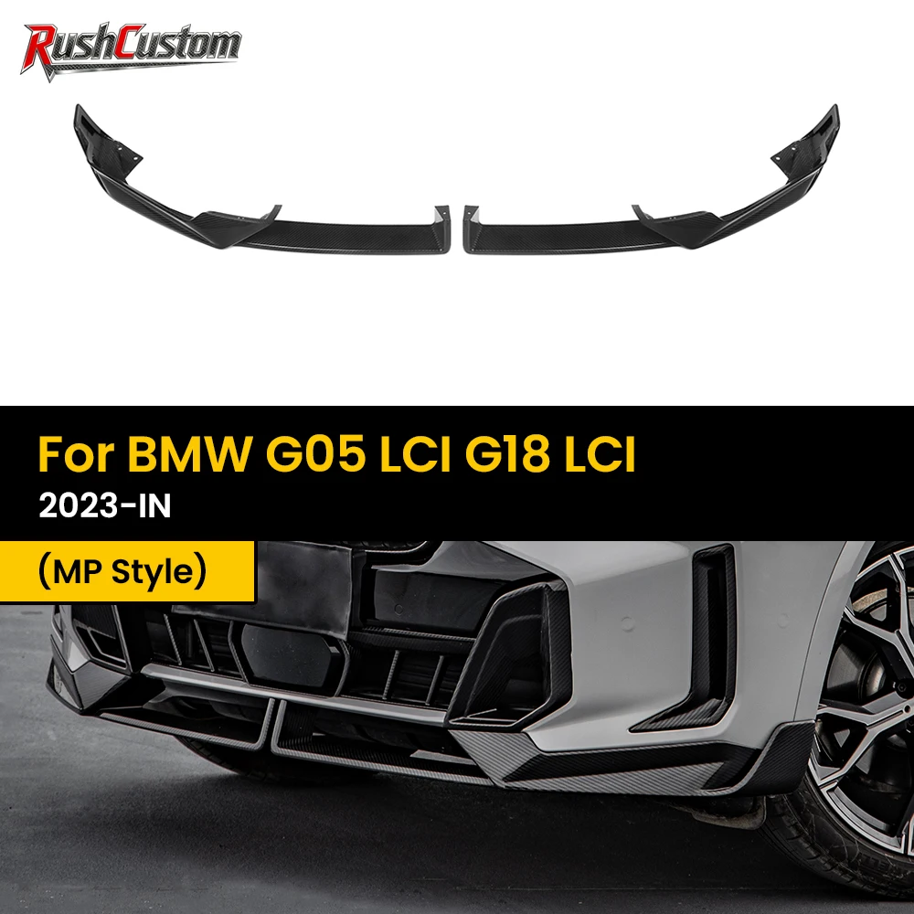 

Real Dry Carbon Fiber Front Diffuser Bumper Lip for BMW G05 LCI G18 LCI MP Style 2023-IN 2Pcs/Set