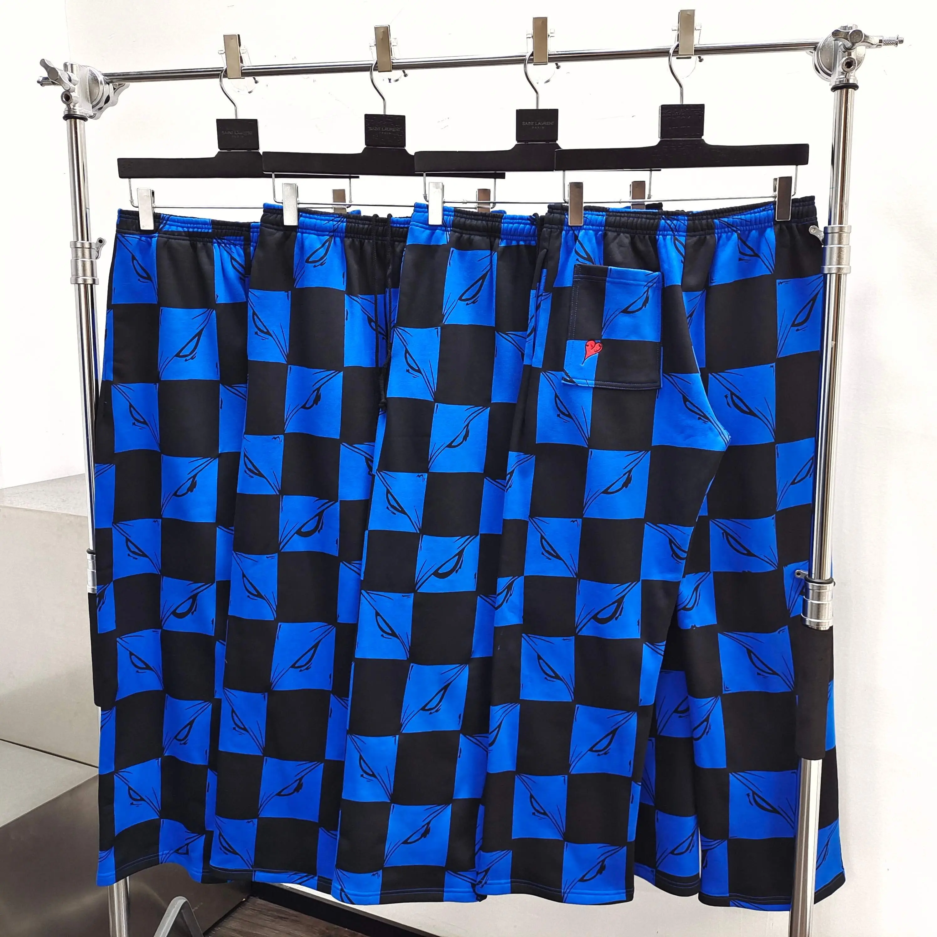 Matty Boy Anti Promo Sweatpants Blue Black Checked Love Straight Sweatpants