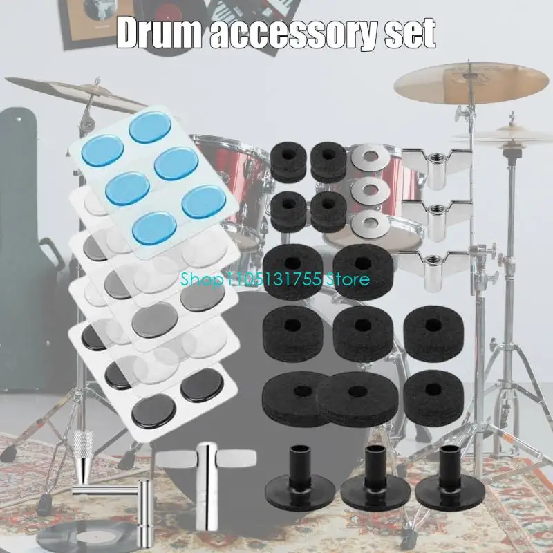 K0EF Drum Maintenance Set Cymbal Felts Sleeves Wing Washers Easy to Install