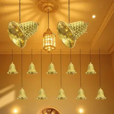 

12Pcs Xmas Tree Bell Hanging Ornaments Plastic Christmas Decorations Holiday Home Party Decor Christmas Tree Decorations