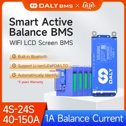 DALY 100 BalanceBMS Smart BMS CANBUS 4S 5S 6S 7S 8S 12V 24V Batteria con bilanciamento attivo 1A RS485 LifePO4a LTO LI-ION Batteria BMS