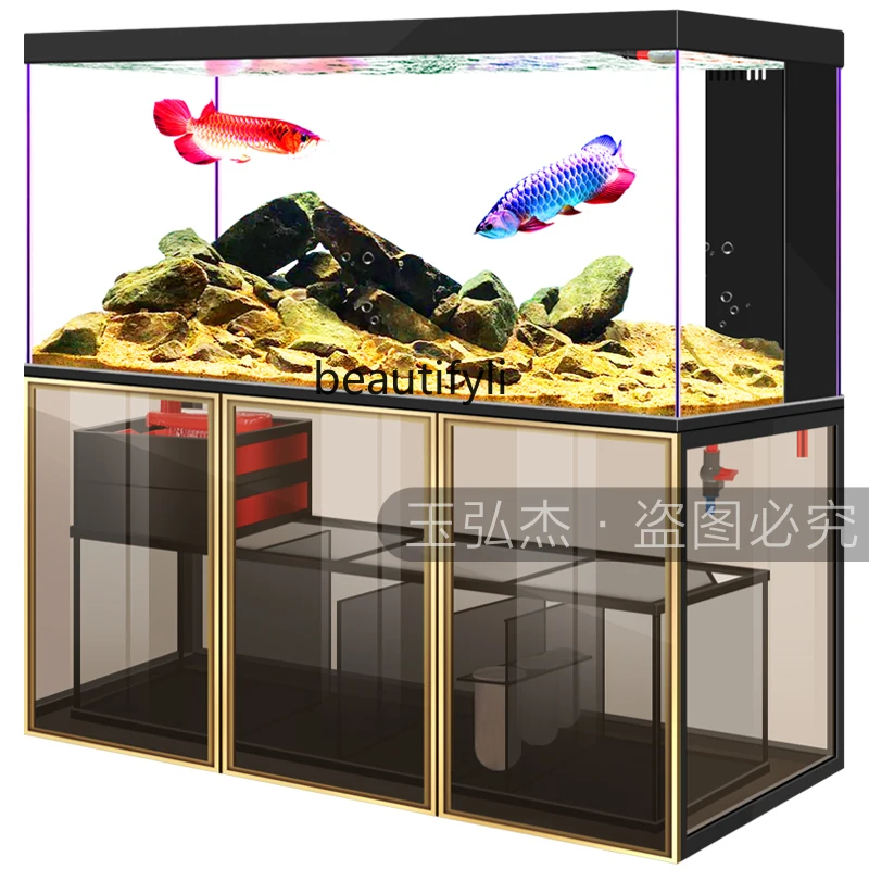 

Living room small bottom filter arowana tank self-circulation ecological water-free ultra-white aquarium