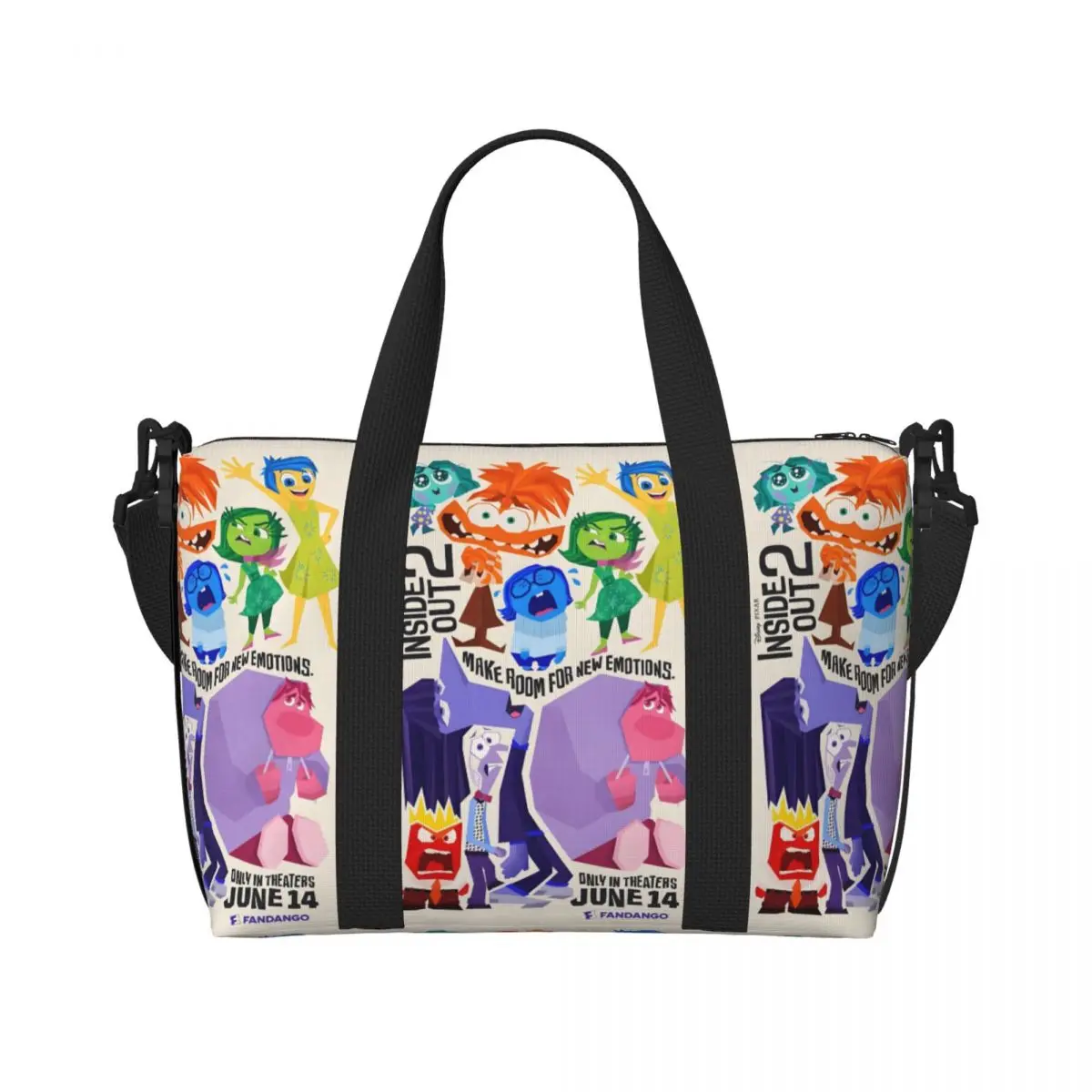 

Custom Character Inside Out Groceries Tote Shopping Bag Women Big Capacity Adorable Cartton Gym Beach Travel Bags