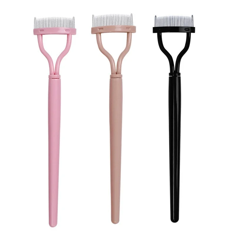 Séparateur de cils en métal, dents droites, recourbe-cils, maquillage de beauté, brosse à cils en acier inoxydable, peigne, Mascara, outil de maquillage, 1/3 pièces