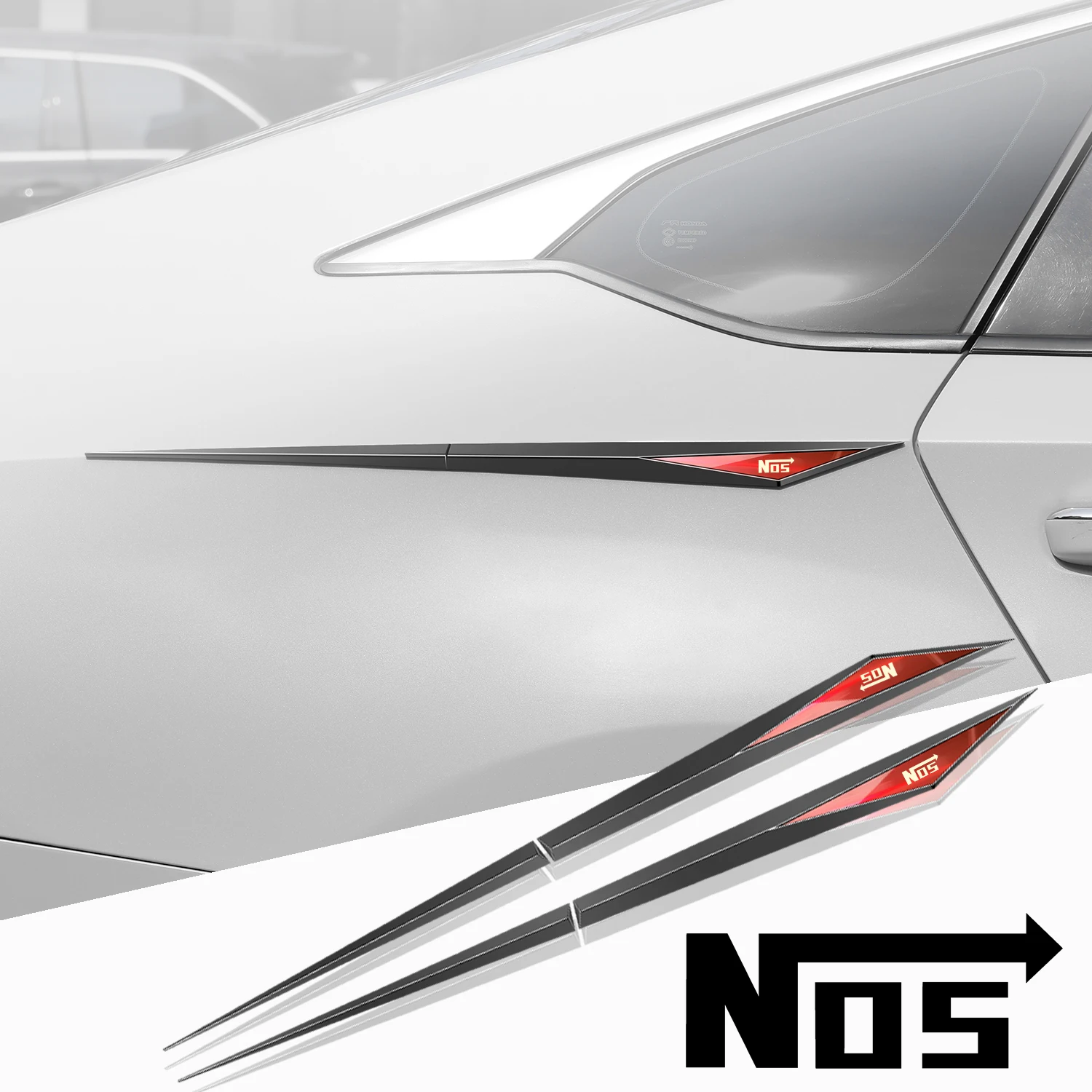 

2pcs car stickers TPU car accessories para auto for nos NITROUS OXIDE SYSTEM