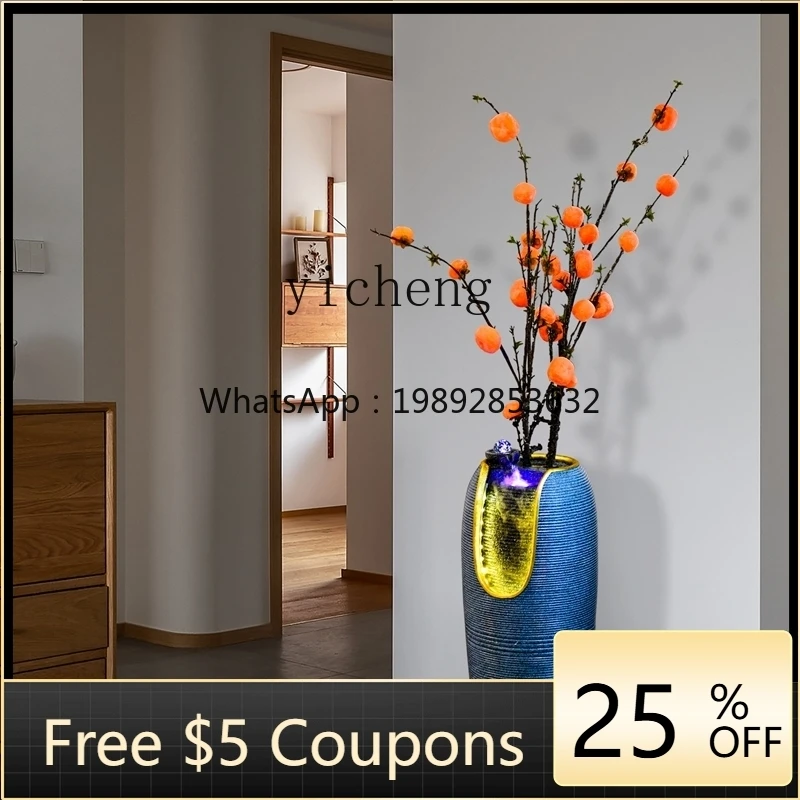 L2-3  large new Chinese style lucky water landing feng shui ball living room decoration ornament fountain opening gift