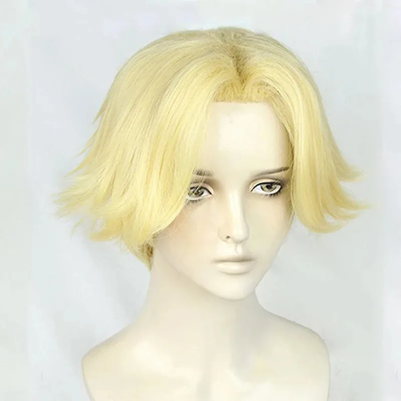 

didi 2025 2025 hhhАниме Inui Seishu Косплей Стилизованные Короткие перевернутые золотые термостойкие парики из синтетических волос + шапочка для парика