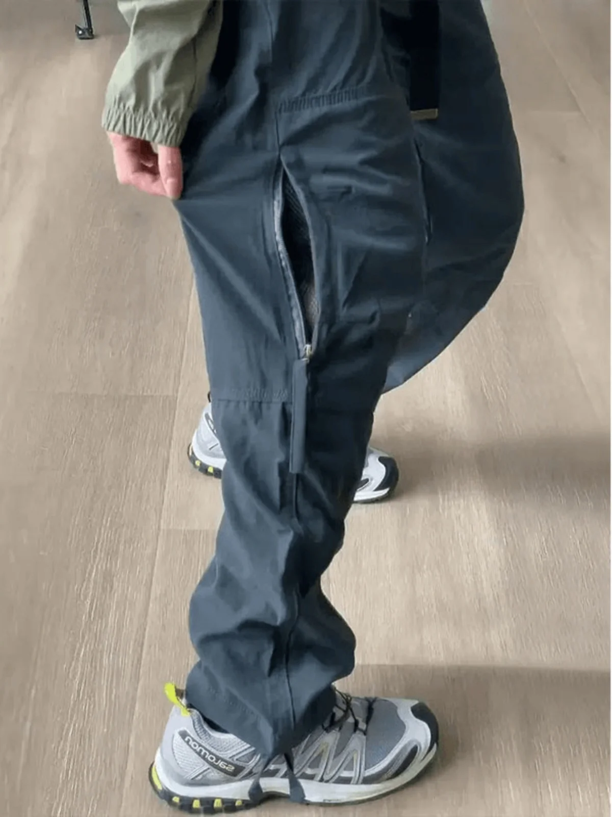 Three-Proof Soft  Workwear Pants Men's Summer American Functional Trousers Knife  Flared Side Zipper Mountain Climbi...