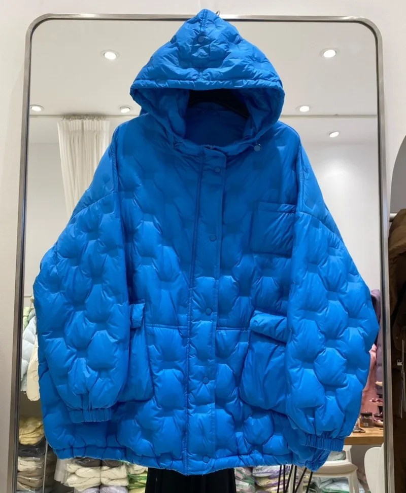 Imagem -06 - Cabolsa Leve e Quente com Bolso Grande para Mulheres Cabolsa 90 Branco para Baixo de Pato Parka Curta Solta com Capuz Outwear à Prova de Vento Novo Inverno 2023