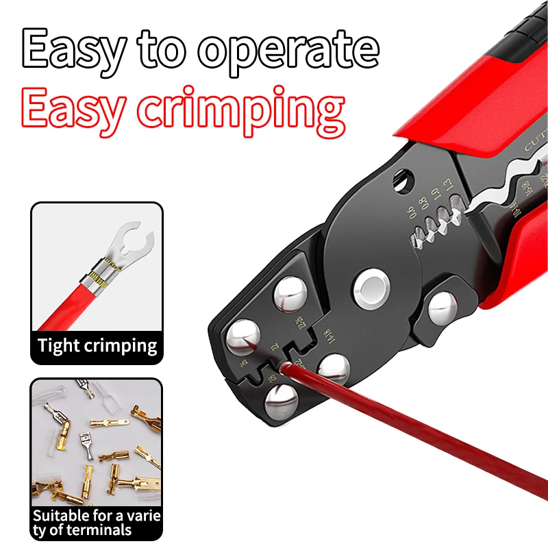 

Multi-function Mini Electric Terminal Crimping Pliers With Wire Stripping Cutting Hand Crimping Tool Multiple Connector Kits