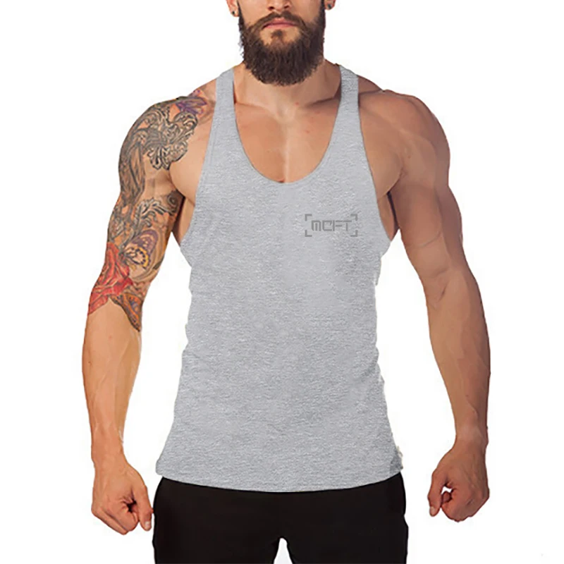 Summer Mens Cross Gym Workout weightlifting train Y-back Vests Cotton Cool T-Shirts Fitness Muscle Sweat-wicking Tank Tops Sport