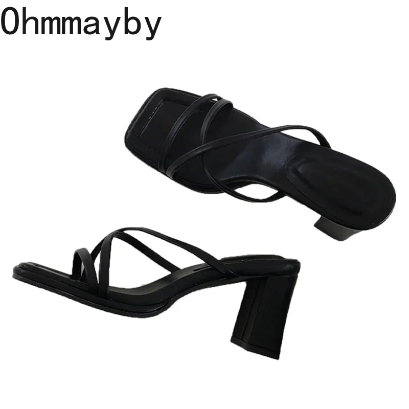 2024 Summer Serpentine Women Slippers Fashion Elegant Narrow Band Slides Shoes Ladies Outdoor Party Dress High Heel Sandalias