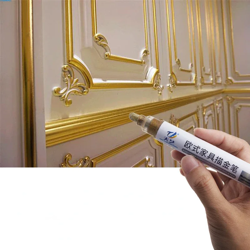 1 Pcs European Gold Paint Pen Paint Repair Marker for Cabinet Door Creative Diy Ceramic Appliance