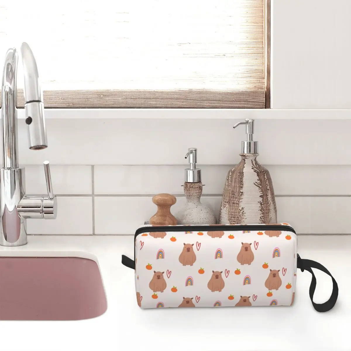 Cute Cartoon Capybara Makeup Bags Women Cosmetic Bag Fashion Travel Makeup Organizer Case