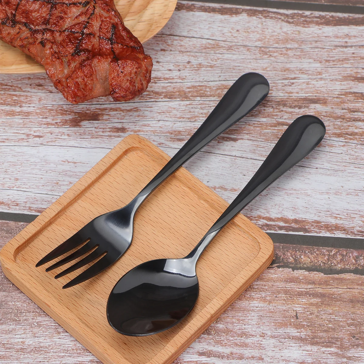 

8pcs Coffee Spoon Fork Set Stainless Steel Fine Polished Dessert Teaspoons For Tea Cappuccino Espresso Salad Appetizer Modern
