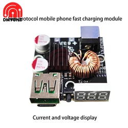 TypeC+USB Mobile Phone Fast Charging Module 45W/65W QC4.0 3.0 PD Full Protocol Fast Charging Board LED Display for Apple/Samsung