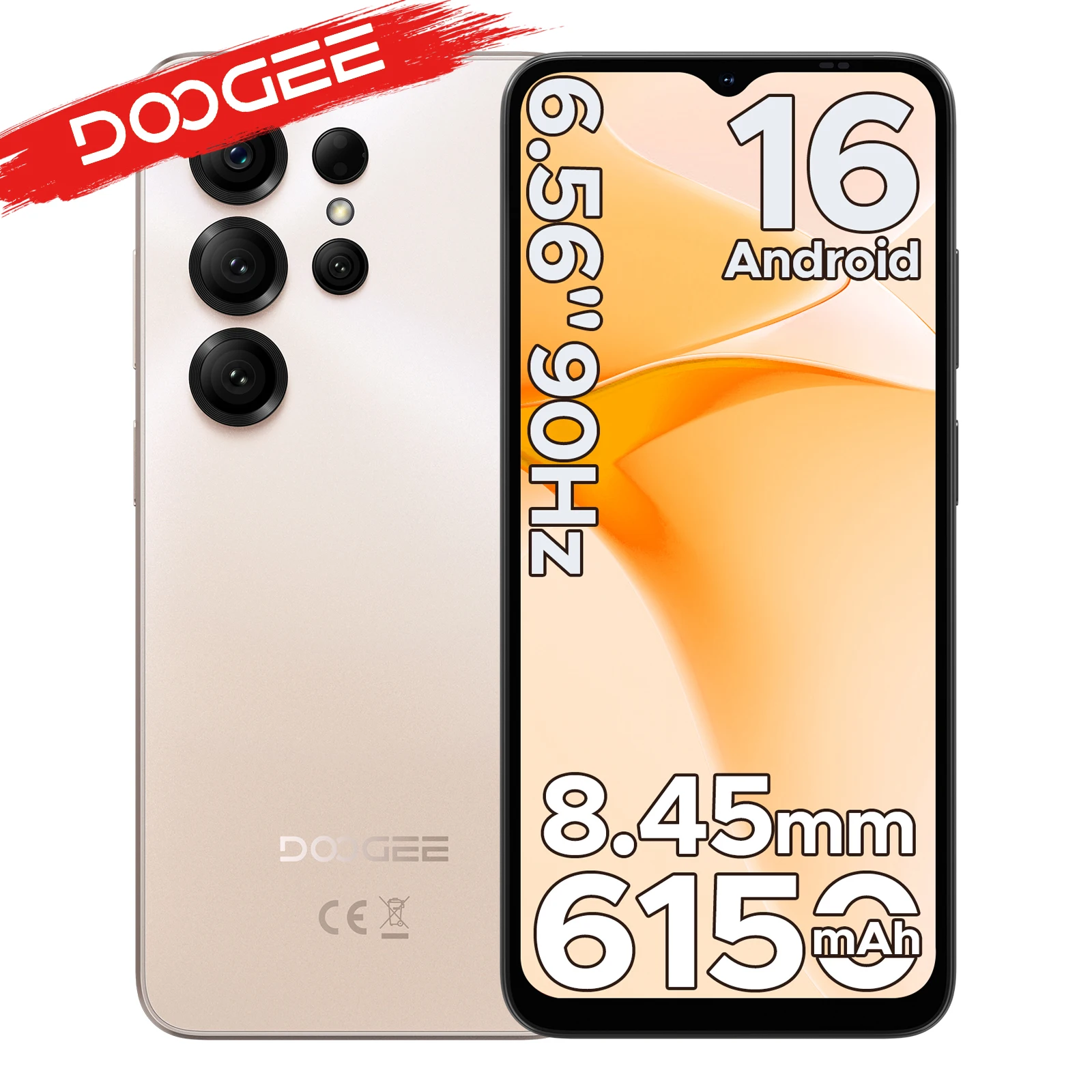 DOOGEE NOTE56 X Lite Android 16 Smartphones 6150mAh Batterij 12GB RAM(3+9) 32GB ROM 6.56" HD+ 90Hz 8MP Hoofdcamera Mobiele Telefoon Met Gezichtsontgrendeling