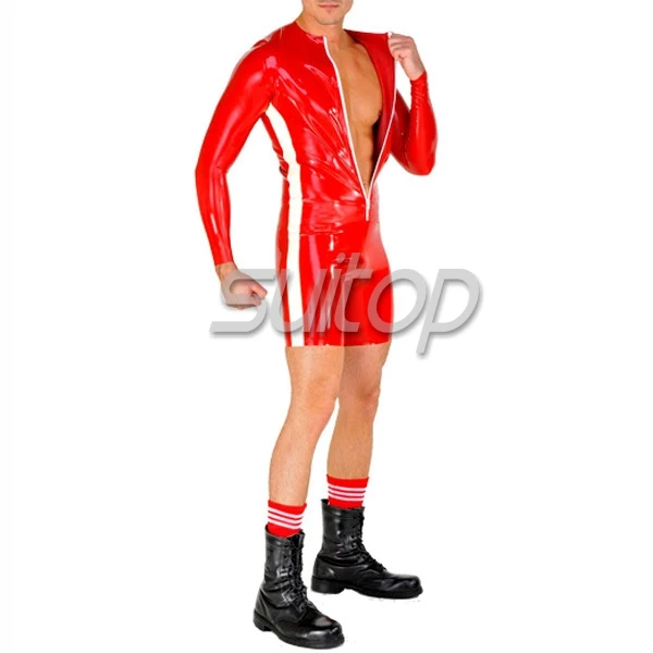 

Nature rubber playsuit latex sportwear jumpsuit
