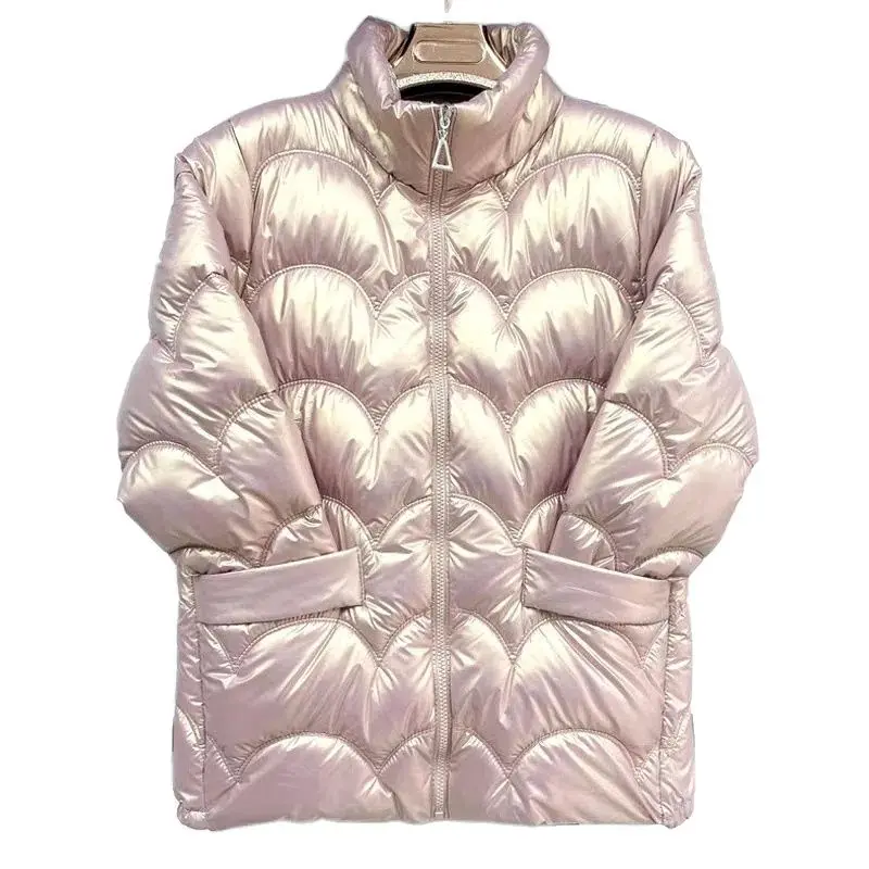 Glossy Bread Clothes Down Cotton Coat Female New Overcoat Wild Stand Collar Cotton Clothes Loose Winter Padded Jacket