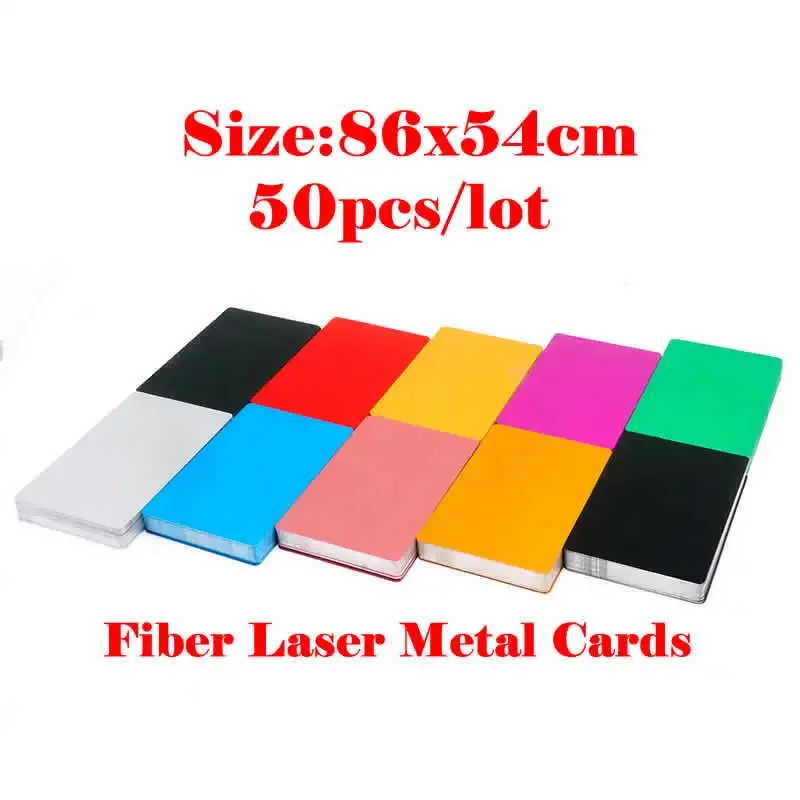 Metal Fiber Laser Marking Machine Use Colorful Business Cards 50pcs/lot Aluminum Alloy Blank Card for Nameplate Marker Engraver