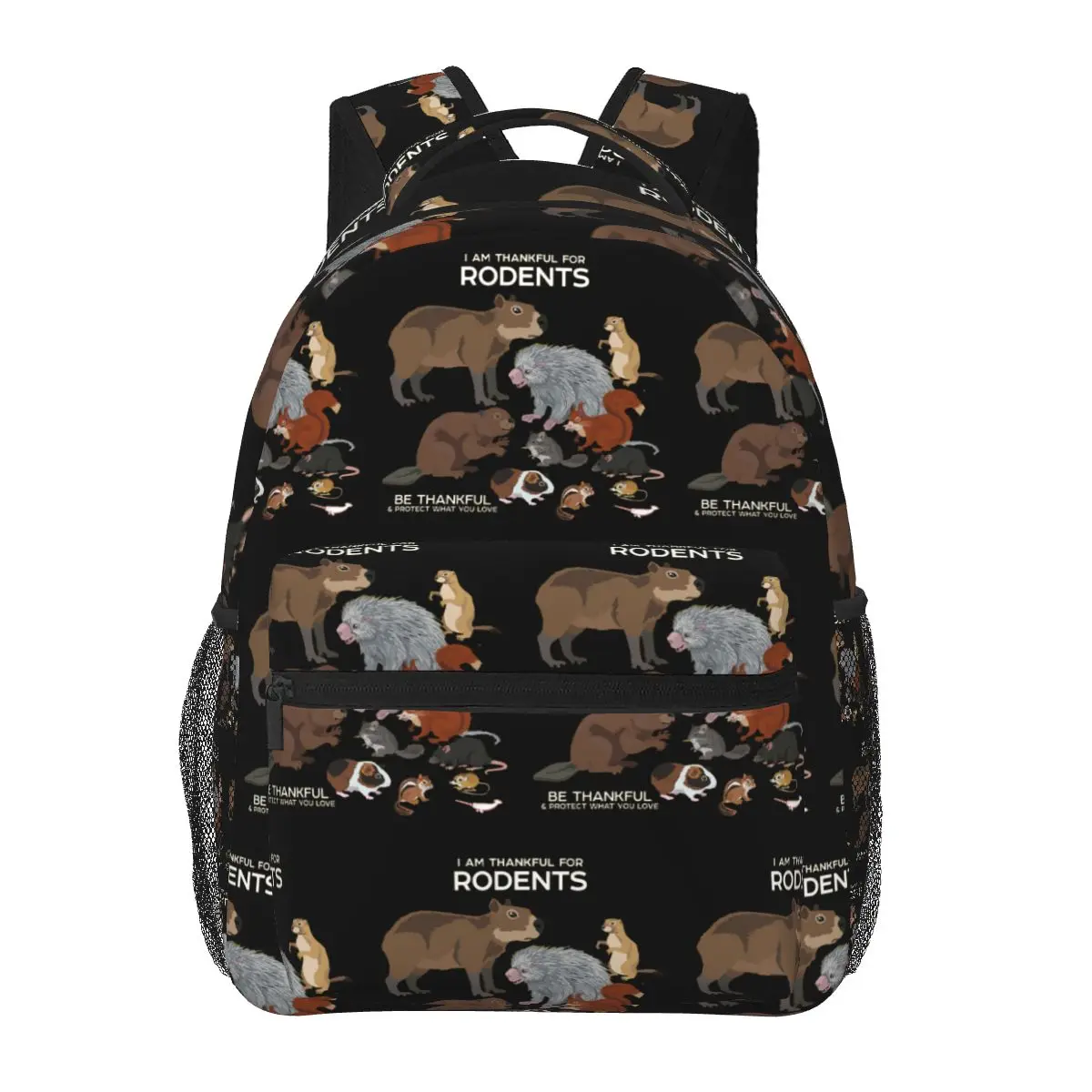 I Am Thankful For Rodents Backpacks Boys Girls Bookbag Children School Bags Cartoon Travel Rucksack Shoulder Bag Large Capacity