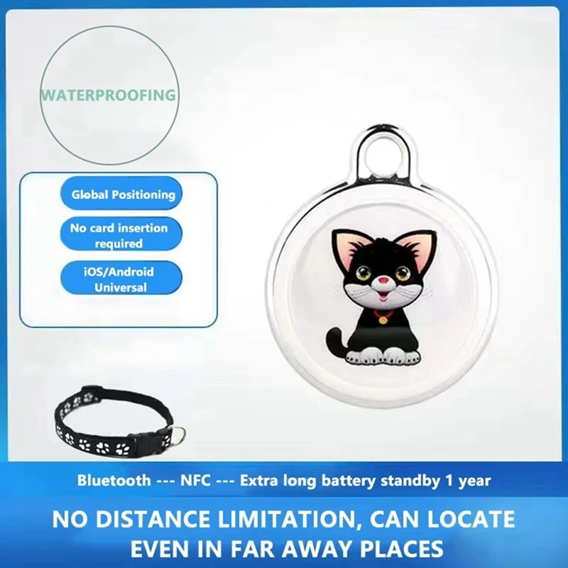 Pet Anti Lost GPS Tracker Bluetooth Smart Wearable Waterproof Locator Real-Time Tracking Collar Find Device