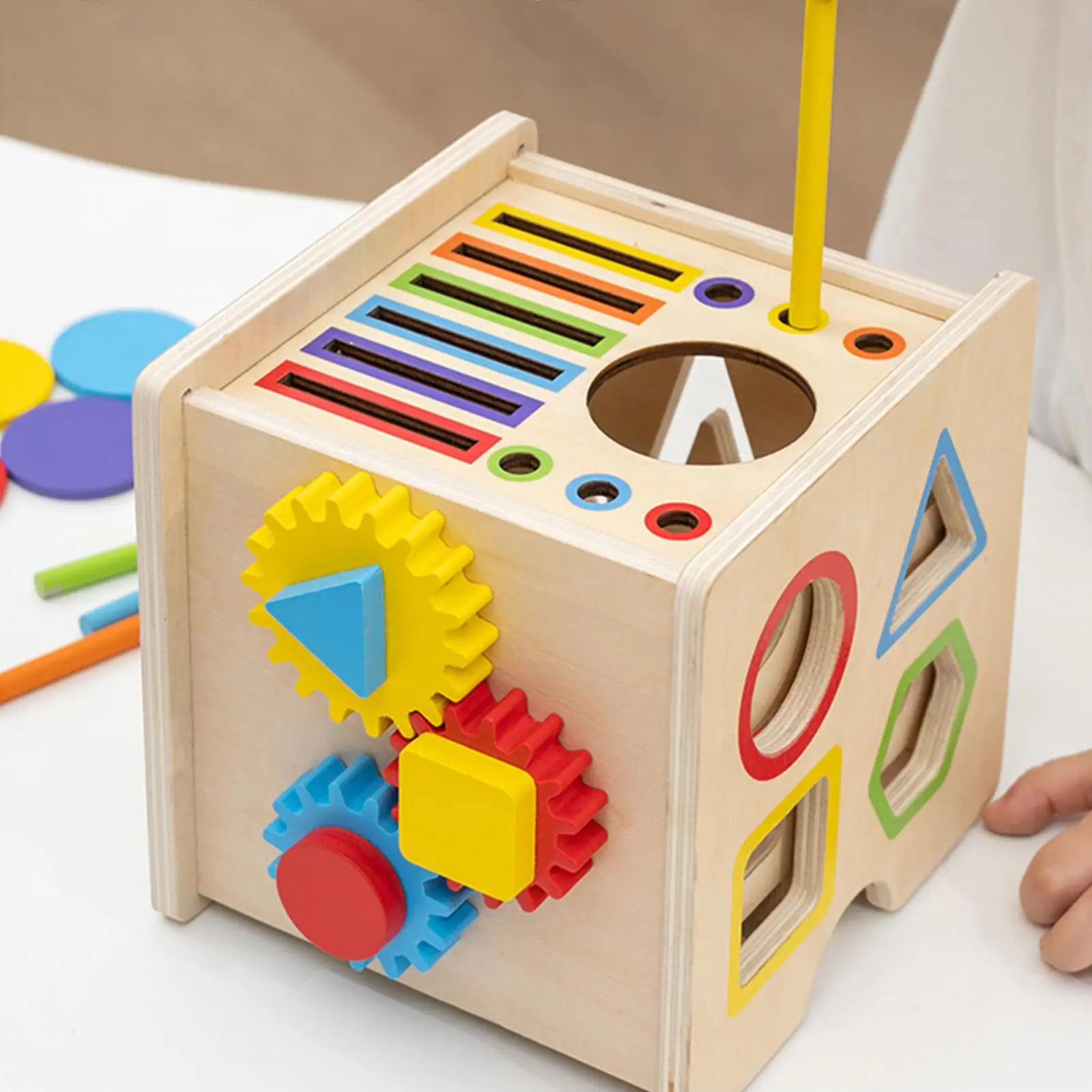 アクティビティキューブ 8in1 木製知育玩具 プレイキューブ パーティー プレイルーム 教室 家庭 誕生日 女の子 男の子 子供 1-6歳向け