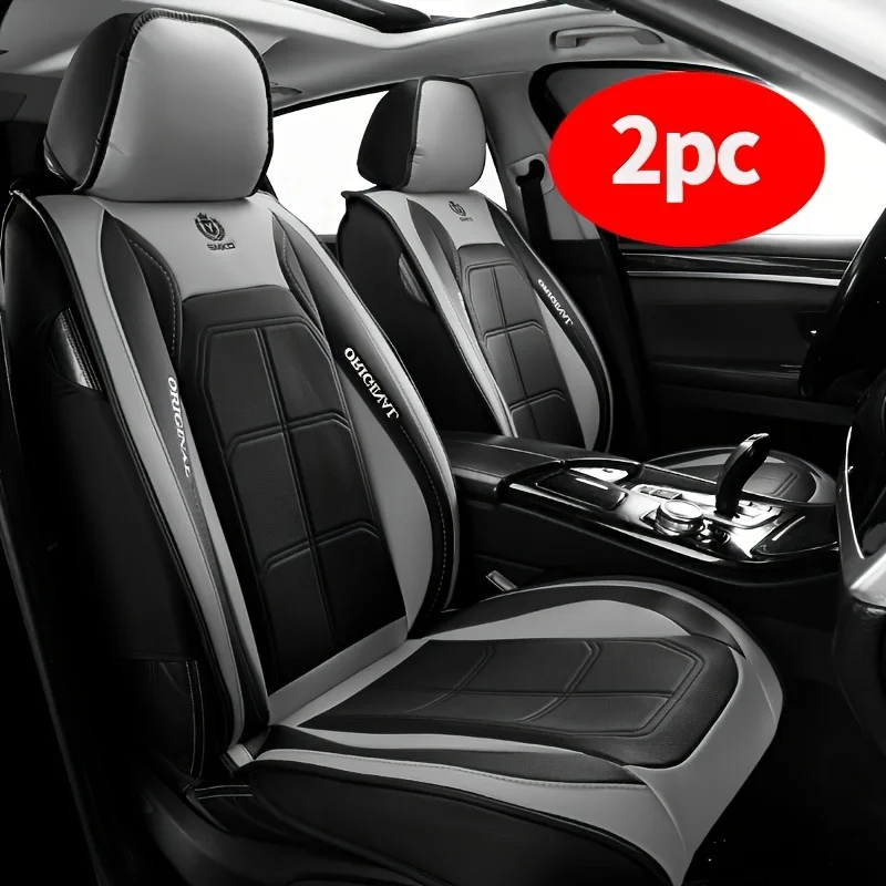 2 قطعة أغطية مقاعد السيارة الأمامية المصنوعة من الجلد الصناعي ذات الألوان العالمية مناسبة لنماذج سيارات الدفع الرباعي وسيارات السائق ومقاعد الركاب