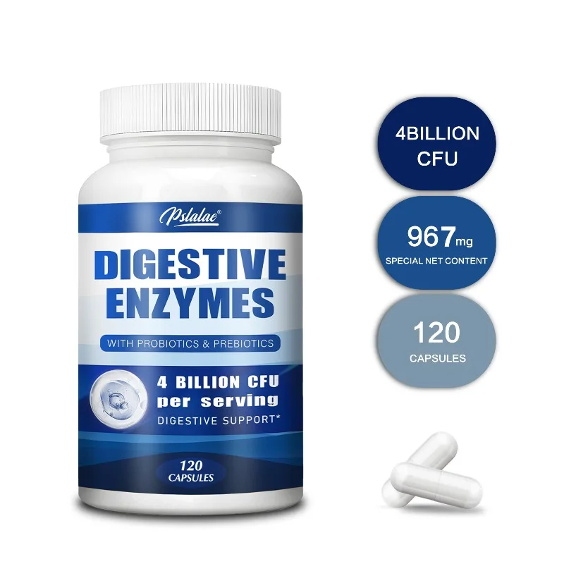 Digestive Enzymes - Prebiotics & Probiotics, Improve Digestive and Gut Health, Maintains Gut Flora Balance, Nutrient Absorption