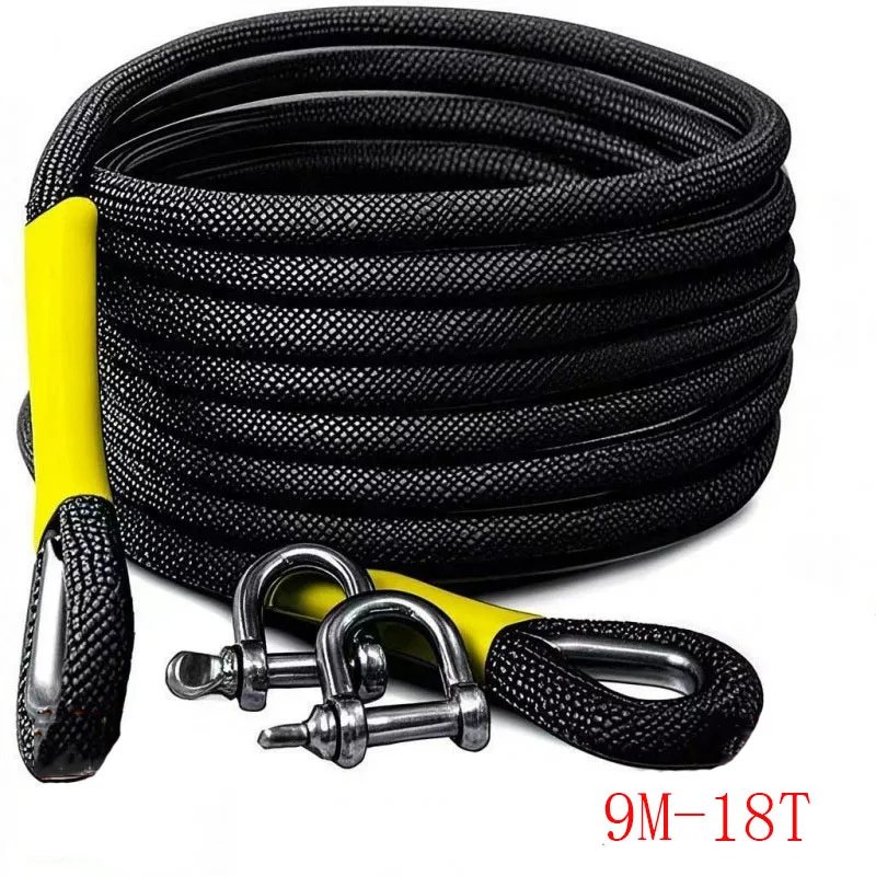 حبل سحب السيارة على الطرق الوعرة خطاف سحب السيارة حزام سحب السيارة من حبل الإنقاذ نسخة مطورة ملحقات مركبة موثوقة مقاومة للاهتراء #3