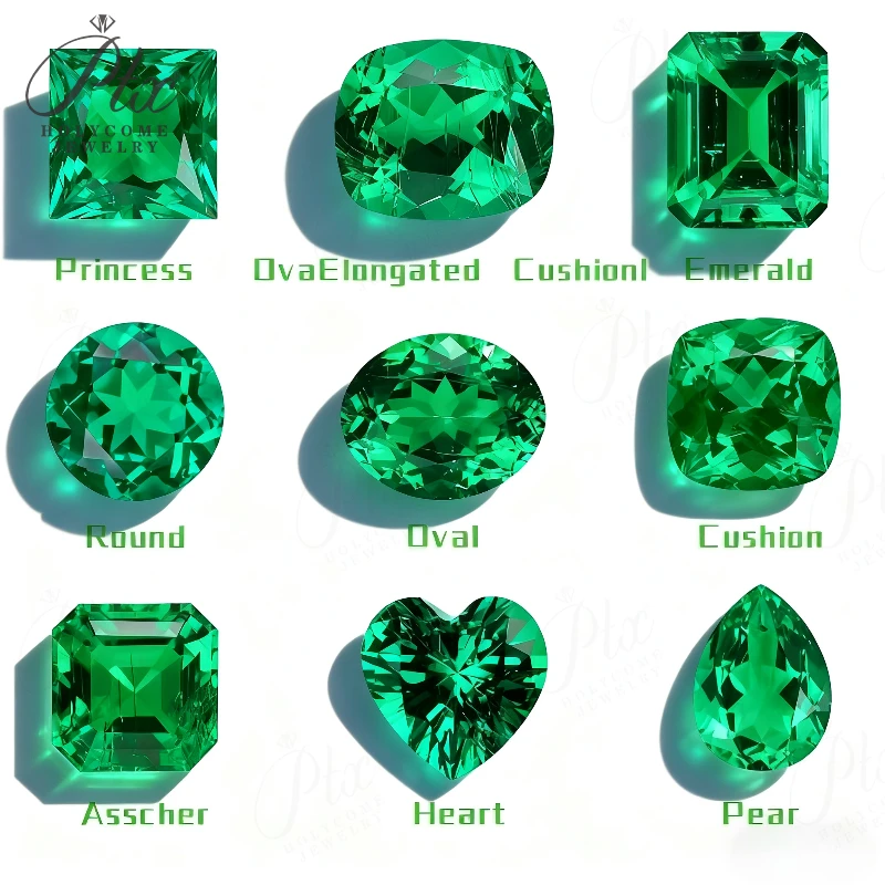 

Lab Created Colombian Emeralds with AGL Certificate Brilliant Green in Round Oval Pear Asscher and Emerald Cuts for Jewelry
