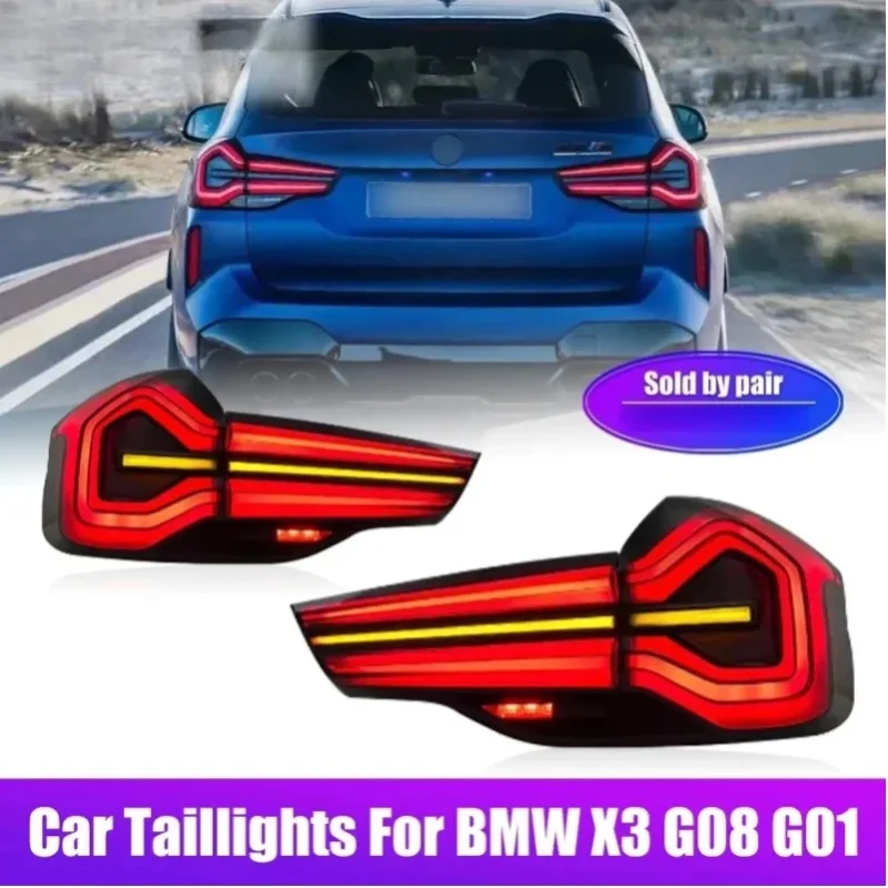 Für BMW X3 G01 G08 Rücklicht-Baugruppe Nebel Rückfahr Bremslicht Fließendes Wasser Blinkende LED-Rückleuchten Plug-and-Play Heckleuchten