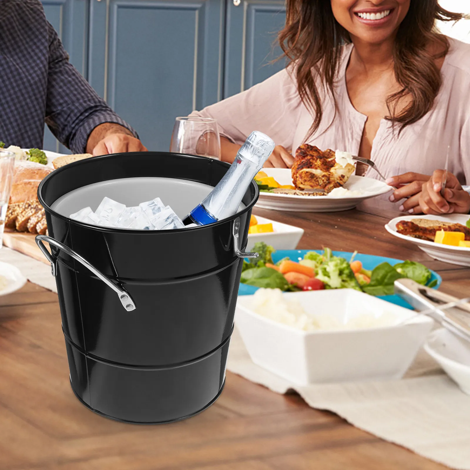 

Многофункциональное оцинкованное ведро для льда из толстого железа, для вечеринок, бара, хранения пивных бутылок, устойчивое к царапинам