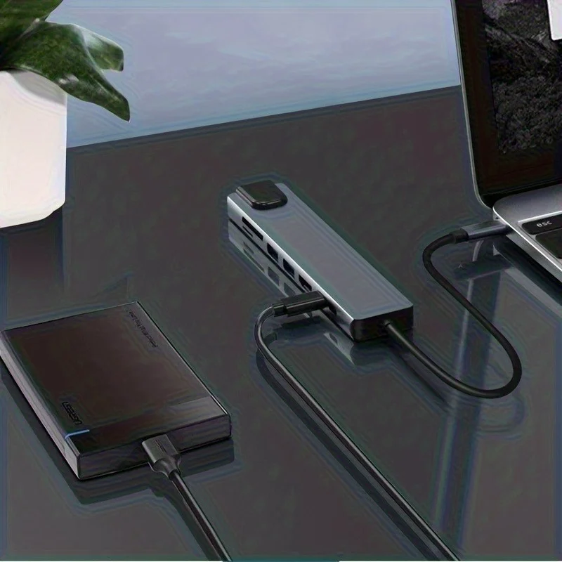 PD 100W Charging,8-in-1 USB C Hub, 4K High-Definition TV, 100Mbps Ethernet Multi Port Hub, 5Gbps USB C and 2 USB A Data Ports, 