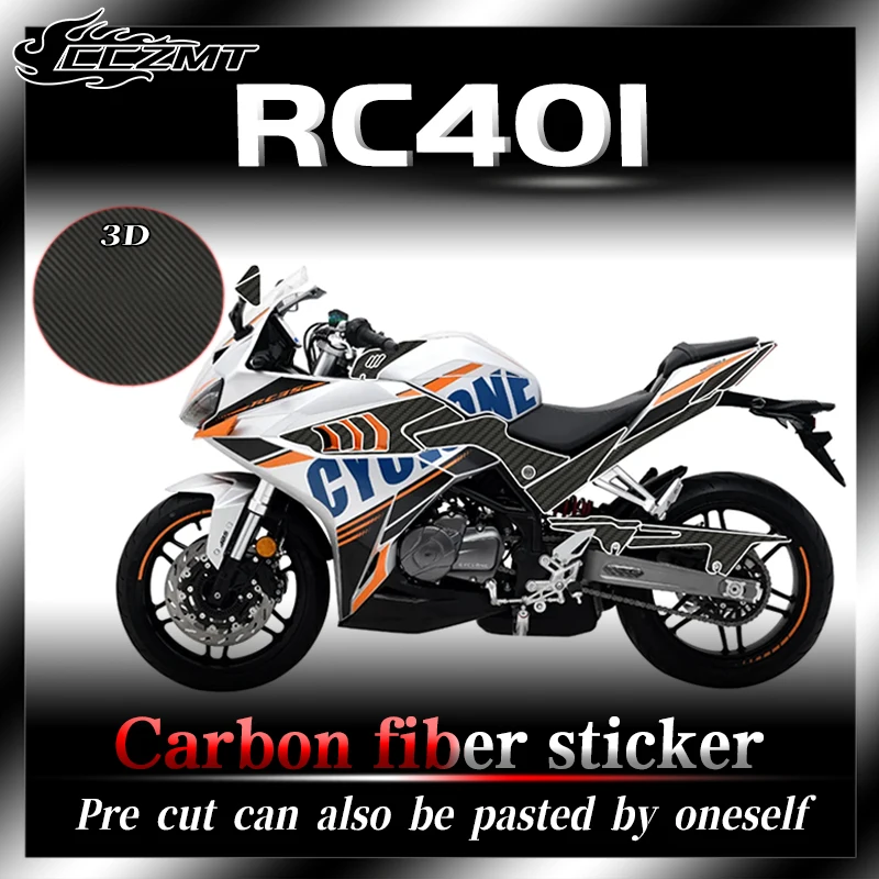 

For Cyclone RC401 stickers 3D carbon fiber protective stickers body film decorative stickers and modification of flower