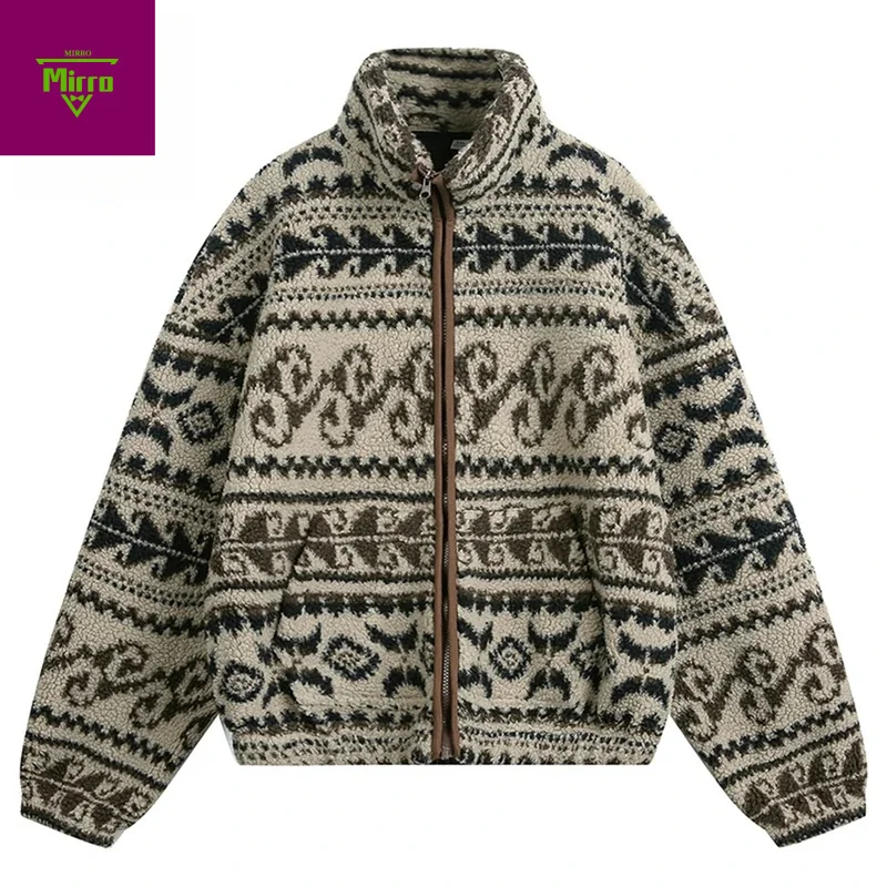 

Уличная одежда, винтажные флисовые куртки в национальном стиле, большие пушистые пушистые куртки, пальто на молнии, мужские куртки в стиле Харадзюку в стиле хип-хоп