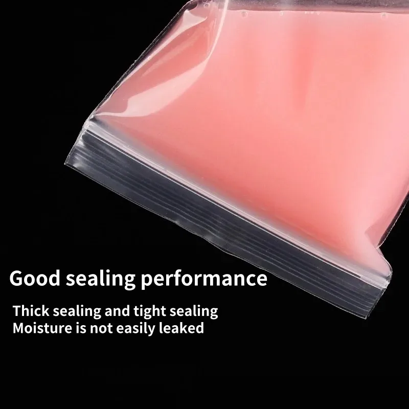 100PCS Transparent Zip Bags Food Jewelry Vacuum Storage Bag Plastic Thicken Reclosable Poly Bag Kitchen Organization Package