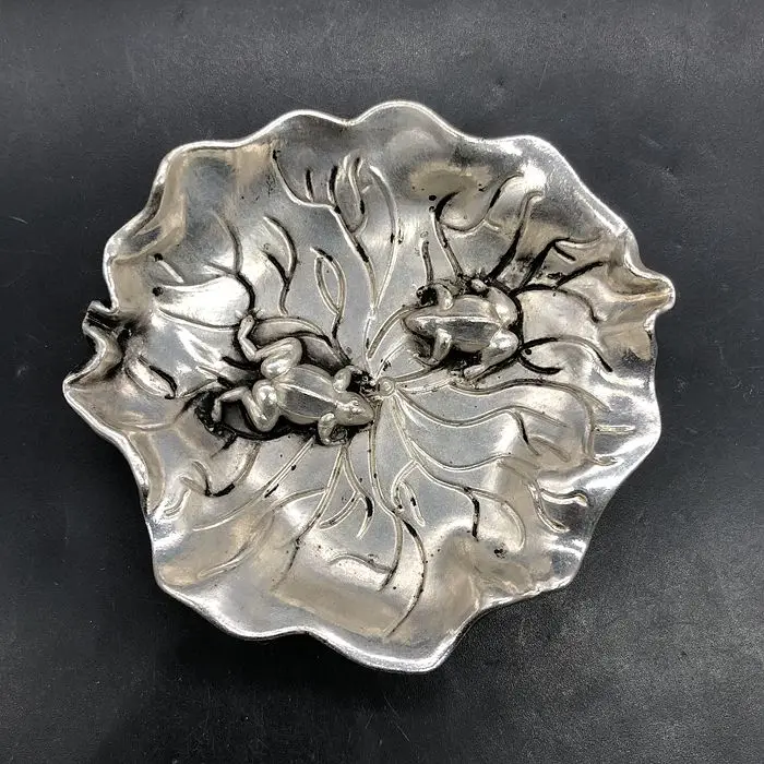 Antique Collection Daqing Qianlong Year Lotus Frog Pen Wash Ink Dish