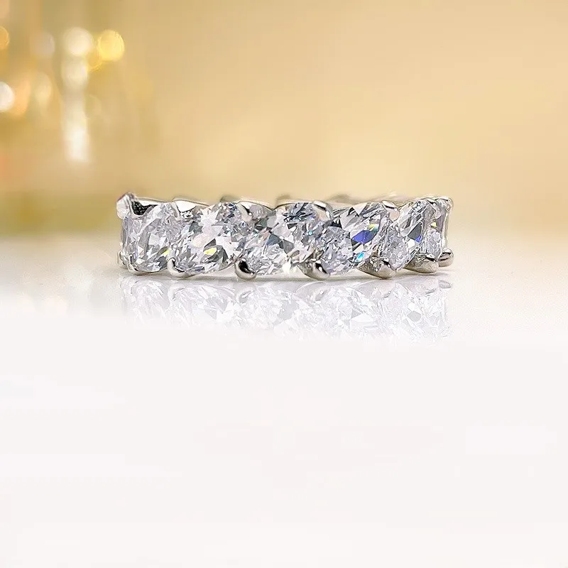 الأزياء والمجوهرات S925 الفضة الاسترليني عين الحصان خاتم الماس للنساء، الأوروبية والأمريكية Instagram خاتم الماس الكامل