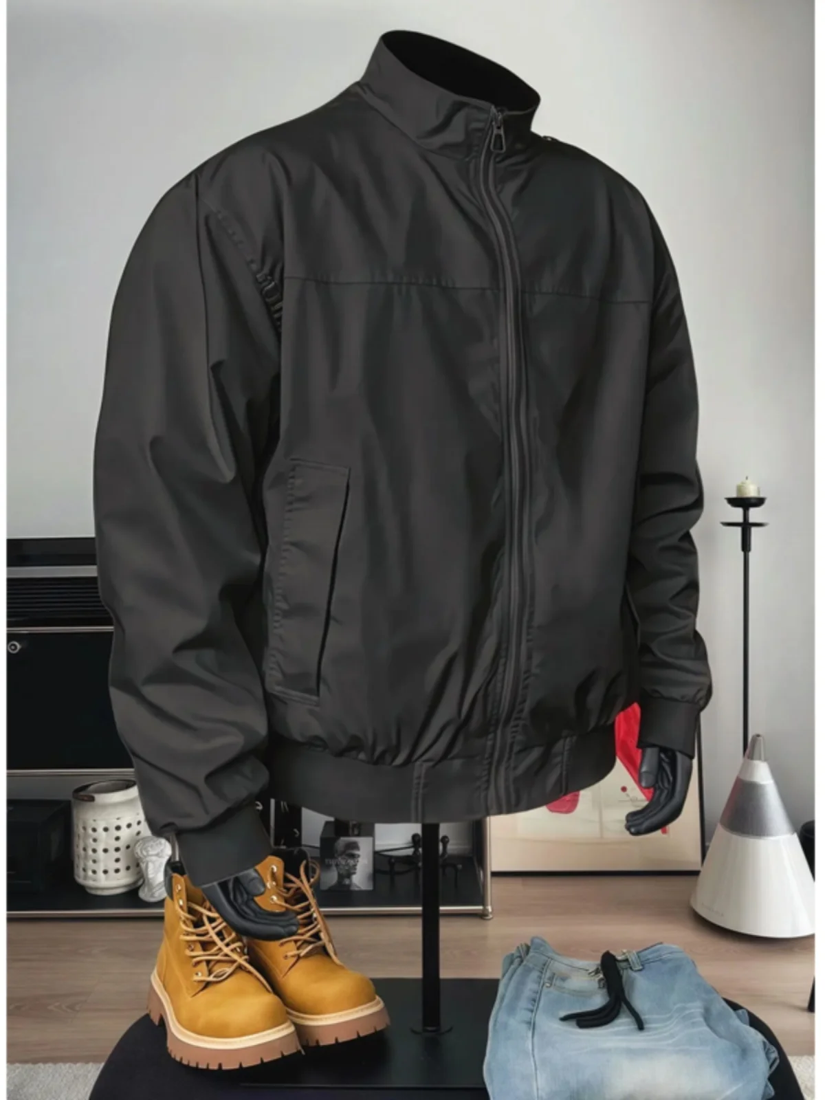 

American Sle ort Thiened Cotton Baseball Jaet Men's Autumn Winter Pilot Coat Trendy Brand Youth Casual Warm Outerwear