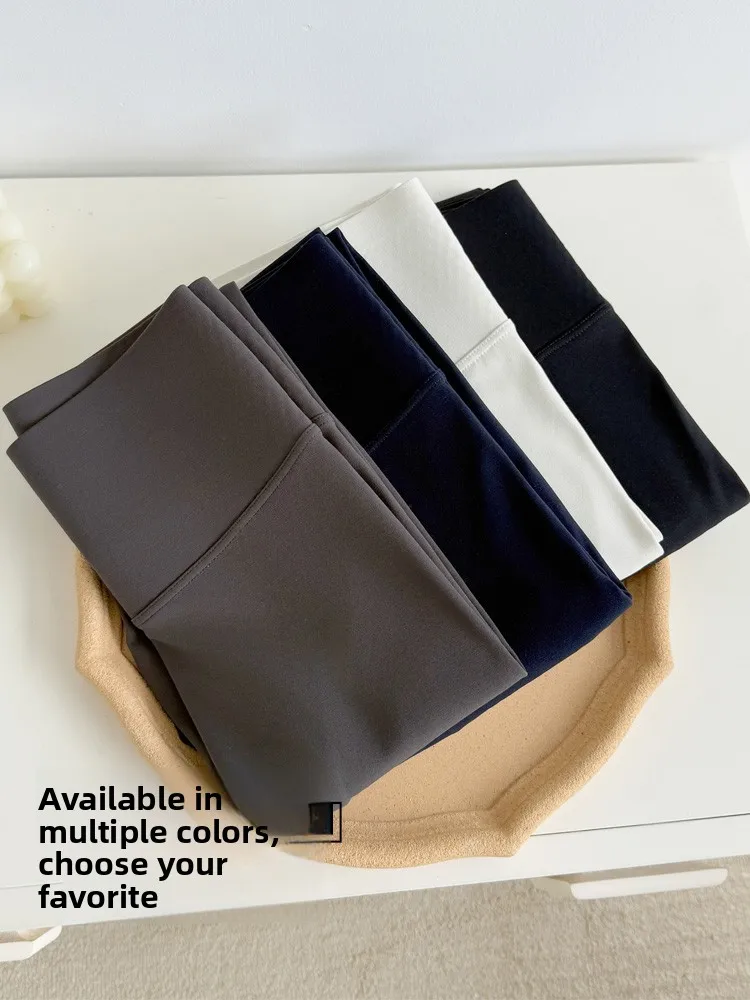 Soft arkskin Leggings High Waist Yoga Pants Skin-friendly Fitn Trousers Outerwear Sl k Blue Thiened Winter