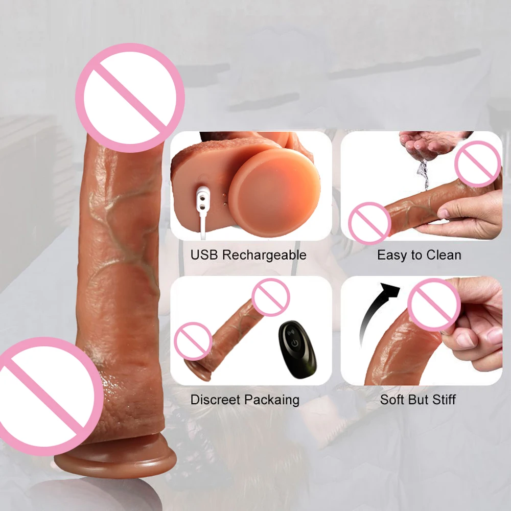 Brinquedo sexual vibrador com impulso realista e 10 modos de vibração - brinquedo sexual adulto do ponto G adequado para mulheres e casais